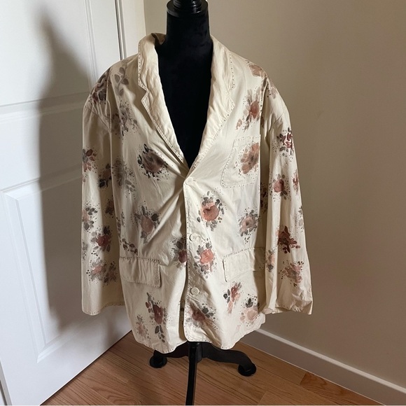 French Connection Compulsive Vintage Floral Cream Cotton Oversized Blazer Size M - Picture 2 of 11